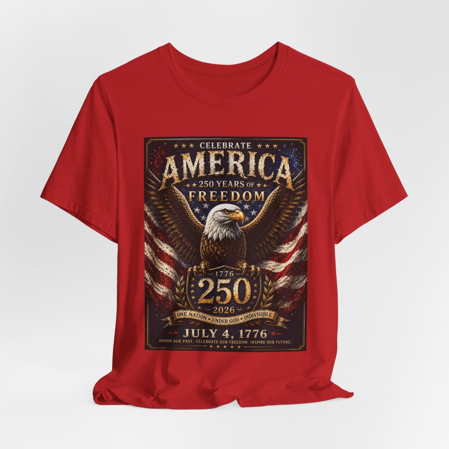 America 250 Eagle T‑Shirt – Celebrate Freedom July 4, 1776 Patriotic Tee