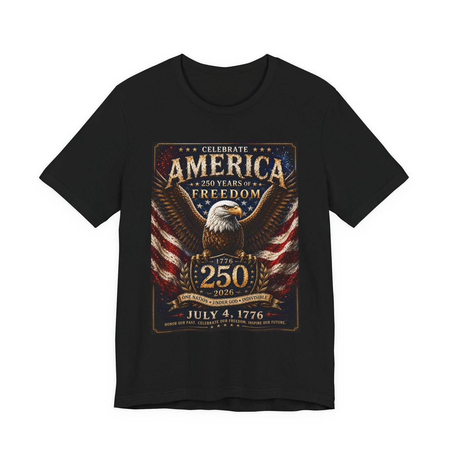 America 250 Eagle T‑Shirt – Celebrate Freedom July 4, 1776 Patriotic Tee