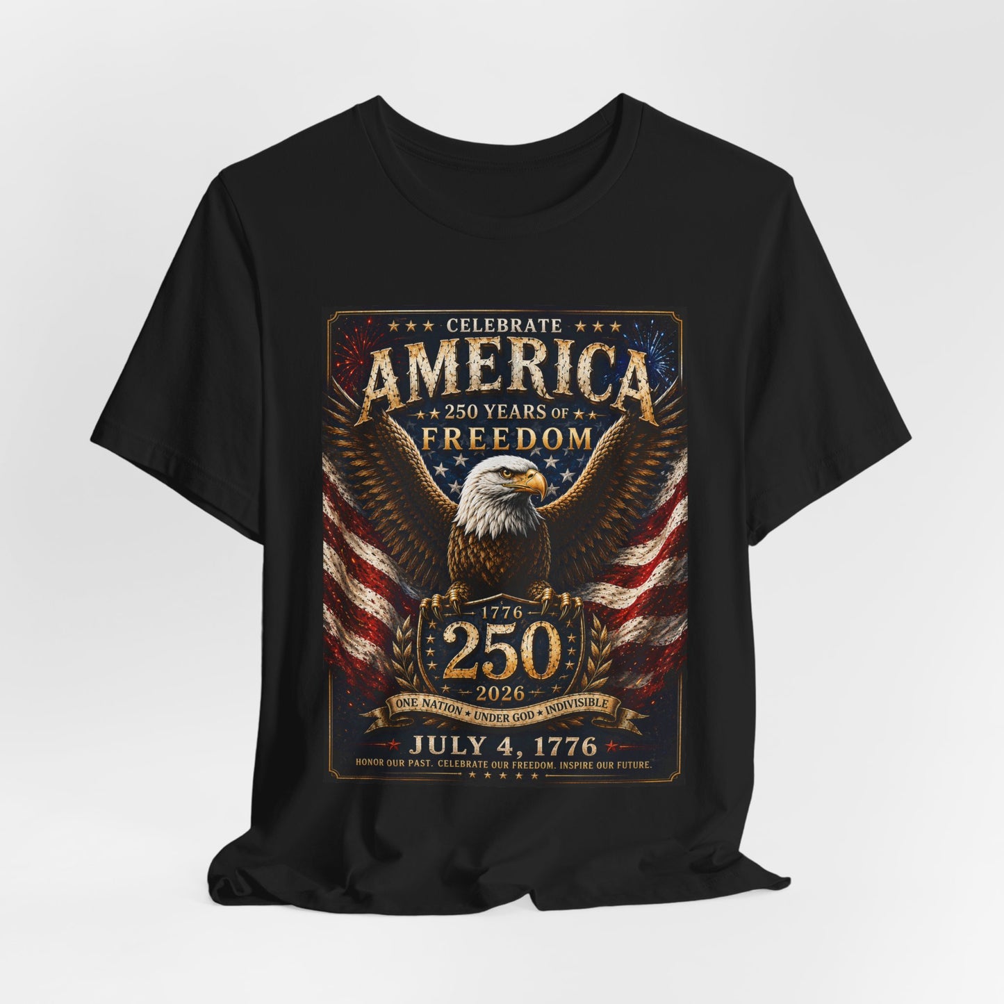 America 250 Eagle T‑Shirt – Celebrate Freedom July 4, 1776 Patriotic Tee