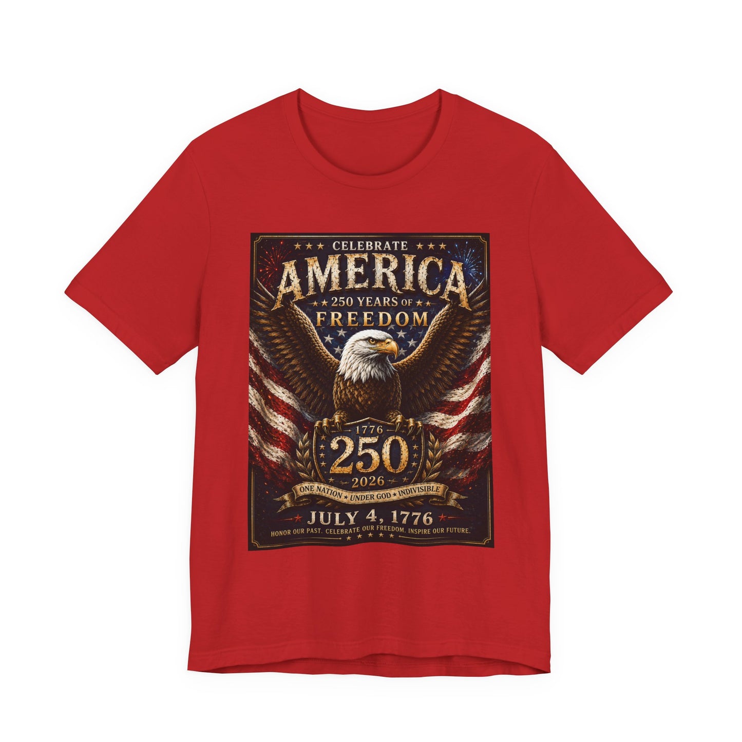America 250 Eagle T‑Shirt – Celebrate Freedom July 4, 1776 Patriotic Tee