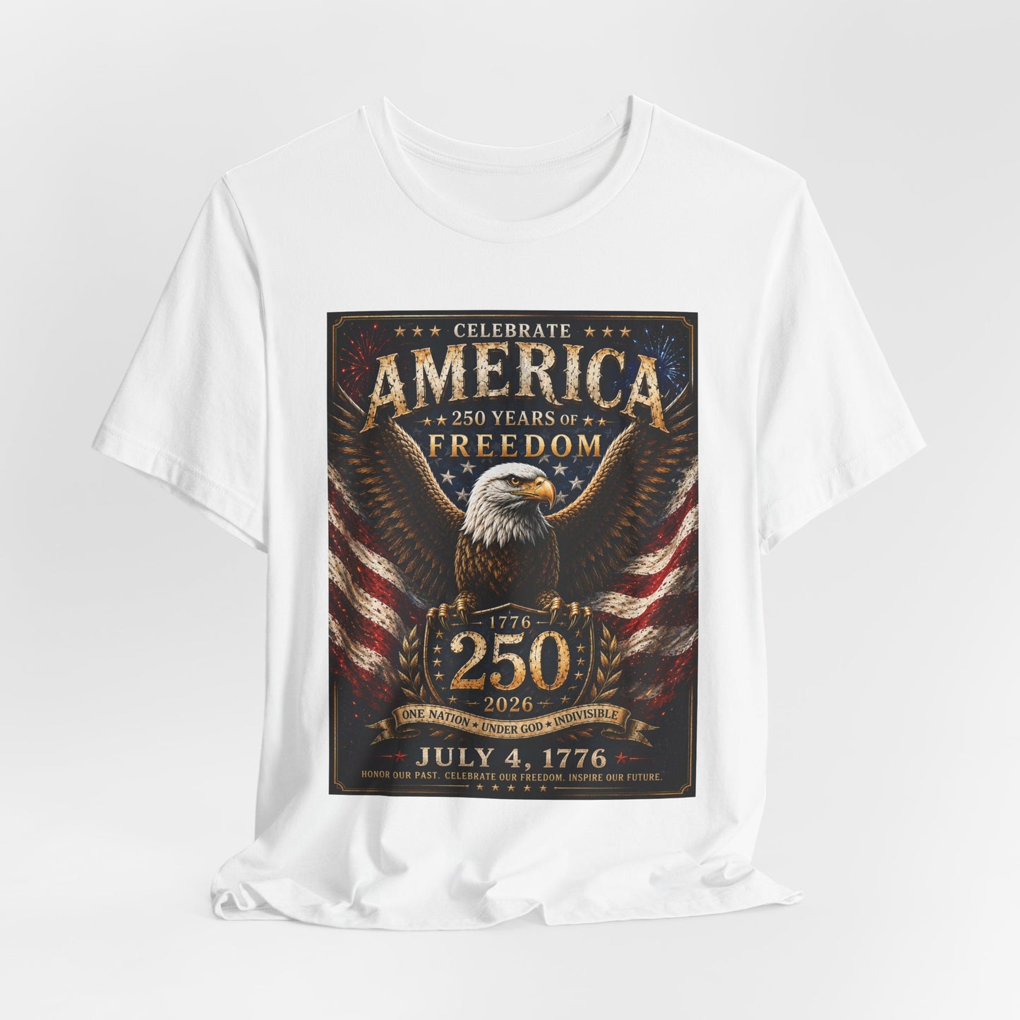 America 250 Eagle T‑Shirt – Celebrate Freedom July 4, 1776 Patriotic Tee